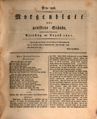 Morgenblatt für gebildete Stände Dienstag 28. August 1821