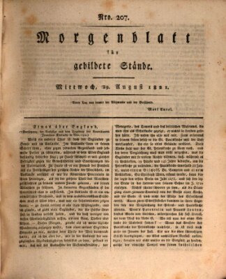 Morgenblatt für gebildete Stände Mittwoch 29. August 1821