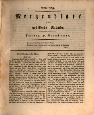 Morgenblatt für gebildete Stände Freitag 31. August 1821