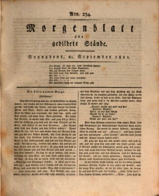 Morgenblatt für gebildete Stände Samstag 29. September 1821