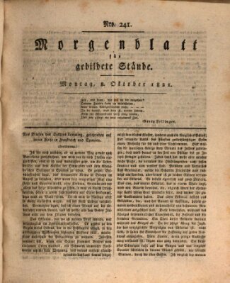 Morgenblatt für gebildete Stände Montag 8. Oktober 1821