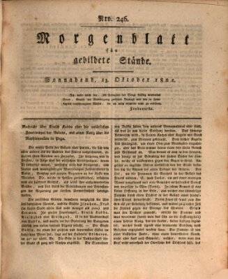 Morgenblatt für gebildete Stände Samstag 13. Oktober 1821