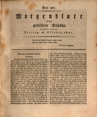 Morgenblatt für gebildete Stände Freitag 26. Oktober 1821