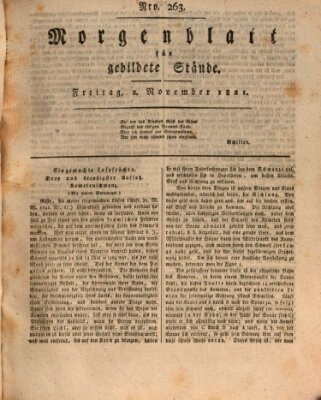 Morgenblatt für gebildete Stände Freitag 2. November 1821