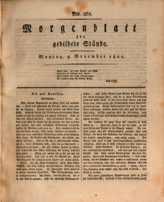 Morgenblatt für gebildete Stände Montag 5. November 1821