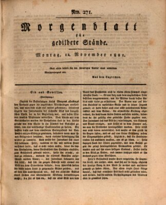 Morgenblatt für gebildete Stände Montag 12. November 1821