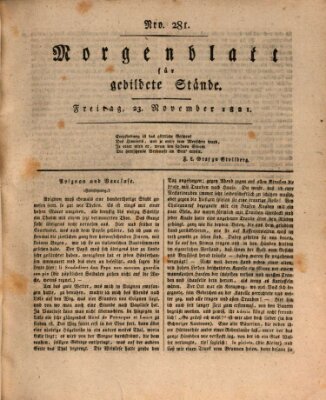 Morgenblatt für gebildete Stände Freitag 23. November 1821