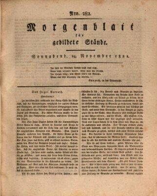 Morgenblatt für gebildete Stände Samstag 24. November 1821