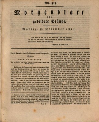 Morgenblatt für gebildete Stände Montag 31. Dezember 1821