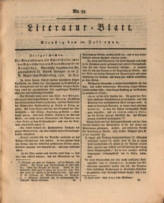 Morgenblatt für gebildete Stände Dienstag 10. Juli 1821