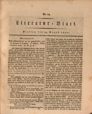 Morgenblatt für gebildete Stände Freitag 24. August 1821