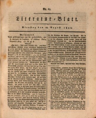 Morgenblatt für gebildete Stände Dienstag 28. August 1821