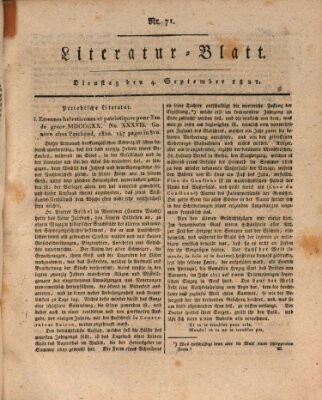 Morgenblatt für gebildete Stände Dienstag 4. September 1821