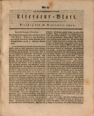 Morgenblatt für gebildete Stände Dienstag 18. September 1821