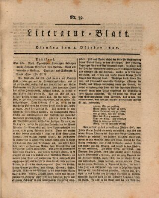 Morgenblatt für gebildete Stände Dienstag 2. Oktober 1821