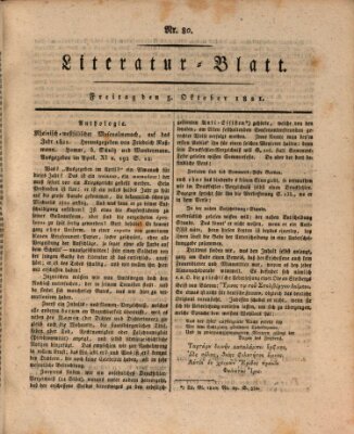 Morgenblatt für gebildete Stände Freitag 5. Oktober 1821