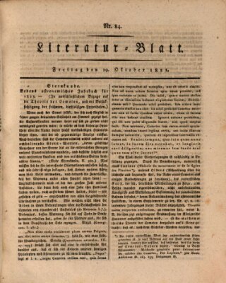 Morgenblatt für gebildete Stände Freitag 19. Oktober 1821