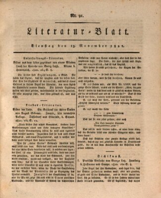 Morgenblatt für gebildete Stände Dienstag 13. November 1821