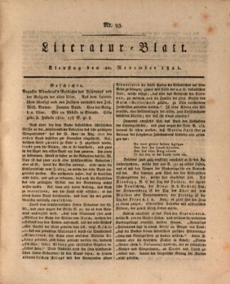 Morgenblatt für gebildete Stände Dienstag 20. November 1821