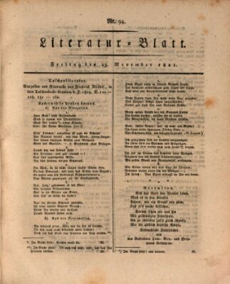 Morgenblatt für gebildete Stände Freitag 23. November 1821