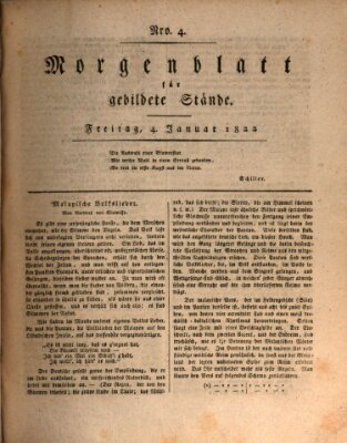 Morgenblatt für gebildete Stände Freitag 4. Januar 1822