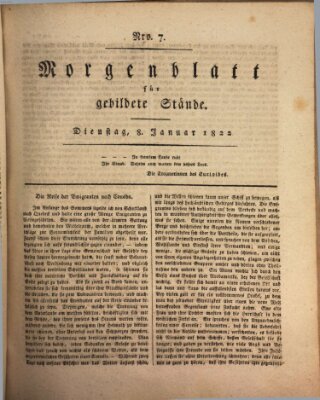 Morgenblatt für gebildete Stände Dienstag 8. Januar 1822