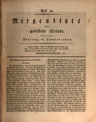 Morgenblatt für gebildete Stände Freitag 11. Januar 1822