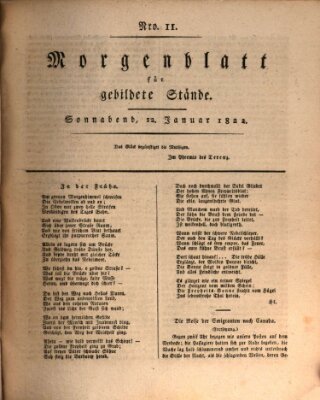 Morgenblatt für gebildete Stände Samstag 12. Januar 1822