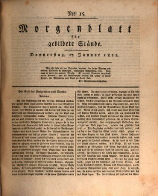 Morgenblatt für gebildete Stände Donnerstag 17. Januar 1822