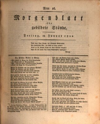 Morgenblatt für gebildete Stände Freitag 18. Januar 1822