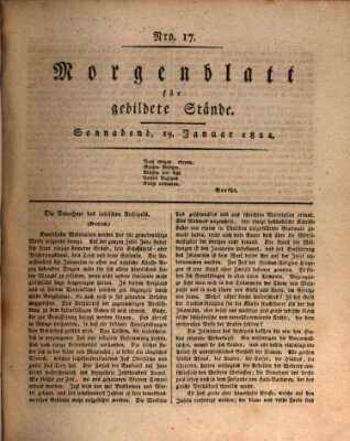 Morgenblatt für gebildete Stände Samstag 19. Januar 1822