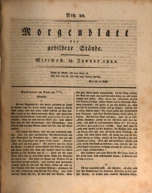 Morgenblatt für gebildete Stände Mittwoch 23. Januar 1822