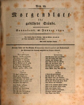 Morgenblatt für gebildete Stände Samstag 26. Januar 1822