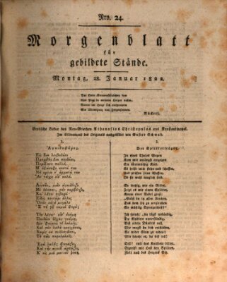 Morgenblatt für gebildete Stände Montag 28. Januar 1822