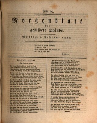 Morgenblatt für gebildete Stände Montag 4. Februar 1822