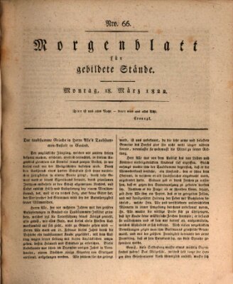 Morgenblatt für gebildete Stände Montag 18. März 1822