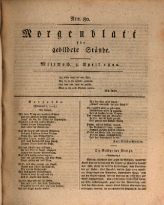 Morgenblatt für gebildete Stände Mittwoch 3. April 1822