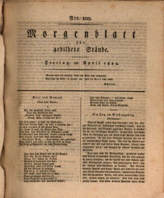 Morgenblatt für gebildete Stände Freitag 26. April 1822