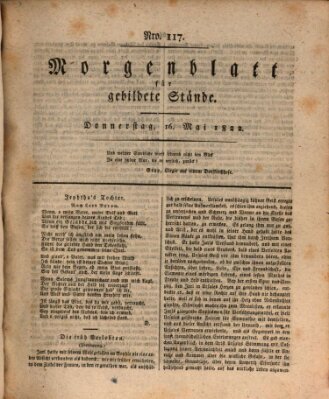 Morgenblatt für gebildete Stände Donnerstag 16. Mai 1822