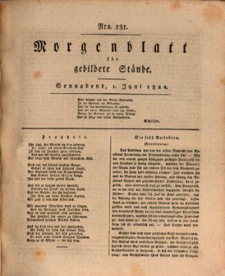 Morgenblatt für gebildete Stände Samstag 1. Juni 1822