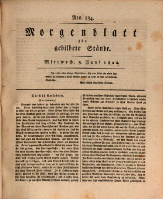 Morgenblatt für gebildete Stände Mittwoch 5. Juni 1822