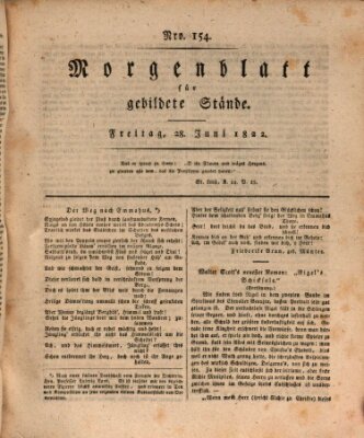 Morgenblatt für gebildete Stände Freitag 28. Juni 1822