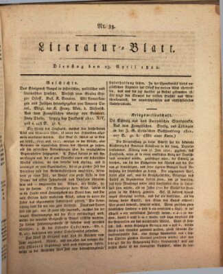 Morgenblatt für gebildete Stände Dienstag 23. April 1822