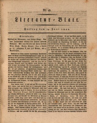 Morgenblatt für gebildete Stände Freitag 14. Juni 1822