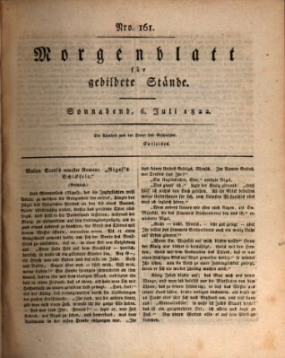 Morgenblatt für gebildete Stände Samstag 6. Juli 1822