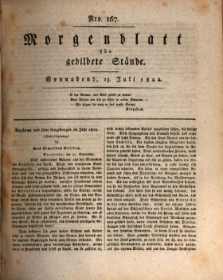 Morgenblatt für gebildete Stände Samstag 13. Juli 1822