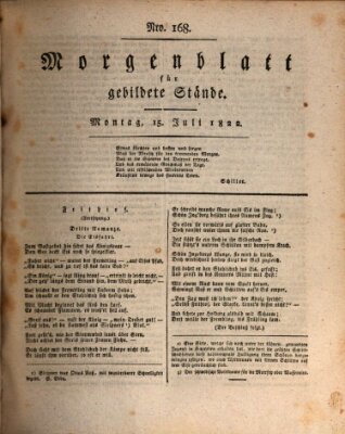 Morgenblatt für gebildete Stände Montag 15. Juli 1822