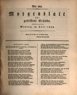 Morgenblatt für gebildete Stände Montag 29. Juli 1822