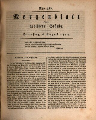 Morgenblatt für gebildete Stände Dienstag 6. August 1822