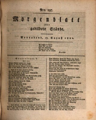 Morgenblatt für gebildete Stände Samstag 17. August 1822